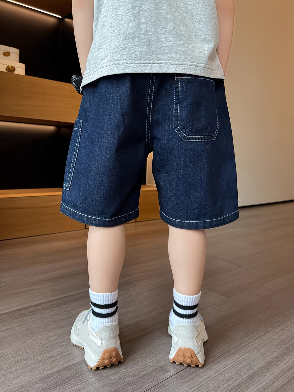 Boys Lightweight Denim Capri Pants – Casual Summer Knee-Length Trousers