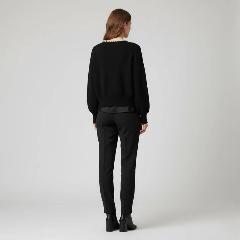 Women’s Pearl Detail Cardigan – Chic Layering Sweater for Elegant Everyday Style