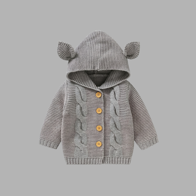 Adorable Baby Hoodie Cardigan – Cozy Sweater with Cute Animal Ears