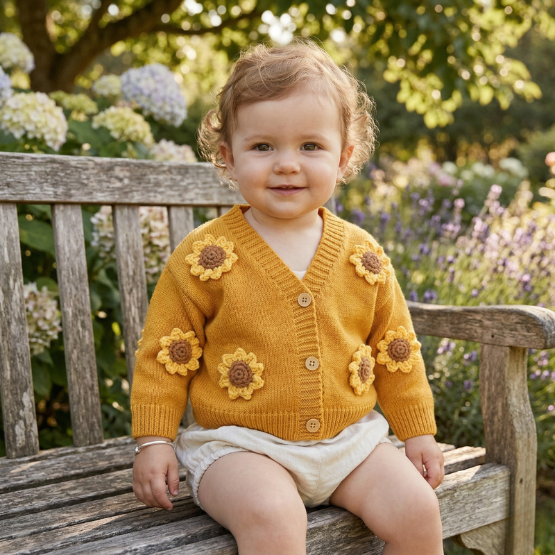 Cozy Chunky Knit Baby Cardigan – Soft & Warm Sweater
