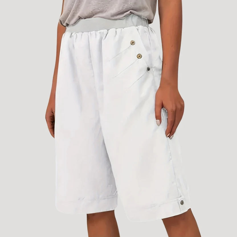 Women’s Relaxed Fit Bermuda Shorts – Knee-Length Summer Comfort Wear with Effortless Style