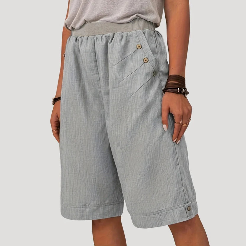 Women’s Relaxed Fit Bermuda Shorts – Knee-Length Summer Comfort Wear with Effortless Style