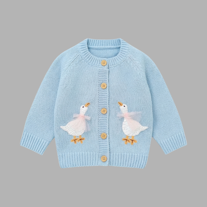 Adorable Duck-Themed Baby Knit Cardigan – Cozy Coat for Newborns & Toddlers
