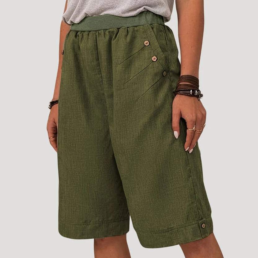 Women’s Relaxed Fit Bermuda Shorts – Knee-Length Summer Comfort Wear with Effortless Style