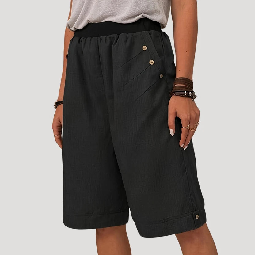 Women’s Relaxed Fit Bermuda Shorts – Knee-Length Summer Comfort Wear with Effortless Style