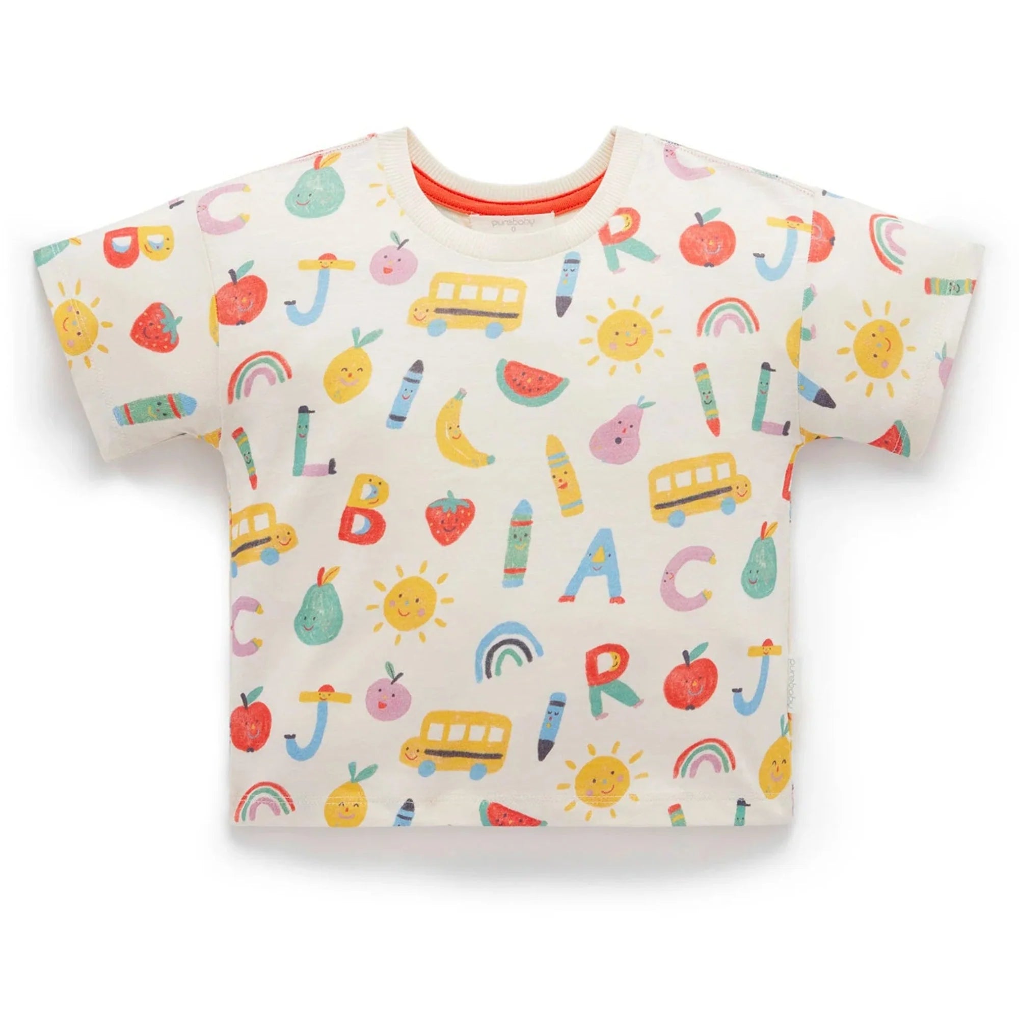 Kids Oversized Alphabet Graphic T-Shirt – Soft Cotton Casual Relaxed Fit Tee