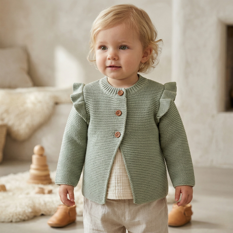 Adorable Girls’ Princess Lace Sweater – Elegant Knit Top