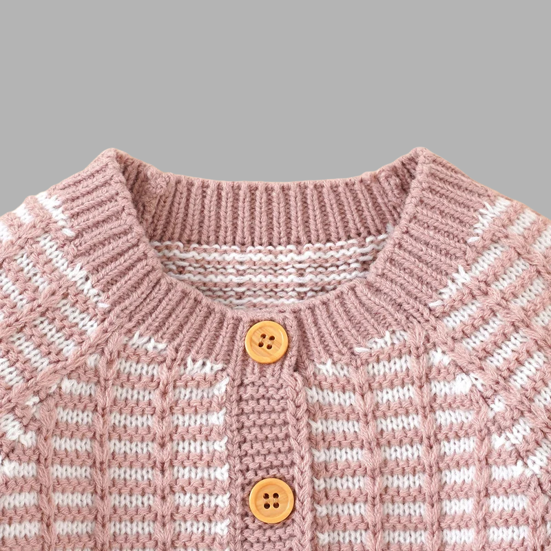 Handcrafted Newborn Knit Sweater – Cozy Striped Pattern Baby Pullover