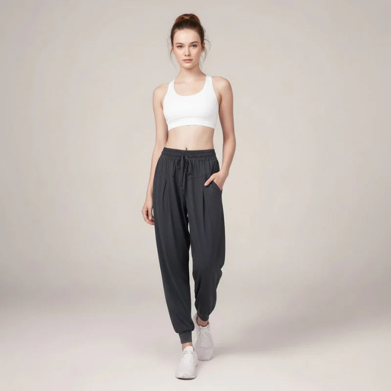 Women’s High-Waist Relaxed Fit Trousers – Casual Loose Straight-Leg Pants