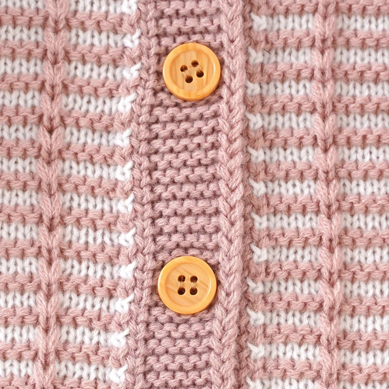Handcrafted Newborn Knit Sweater – Cozy Striped Pattern Baby Pullover