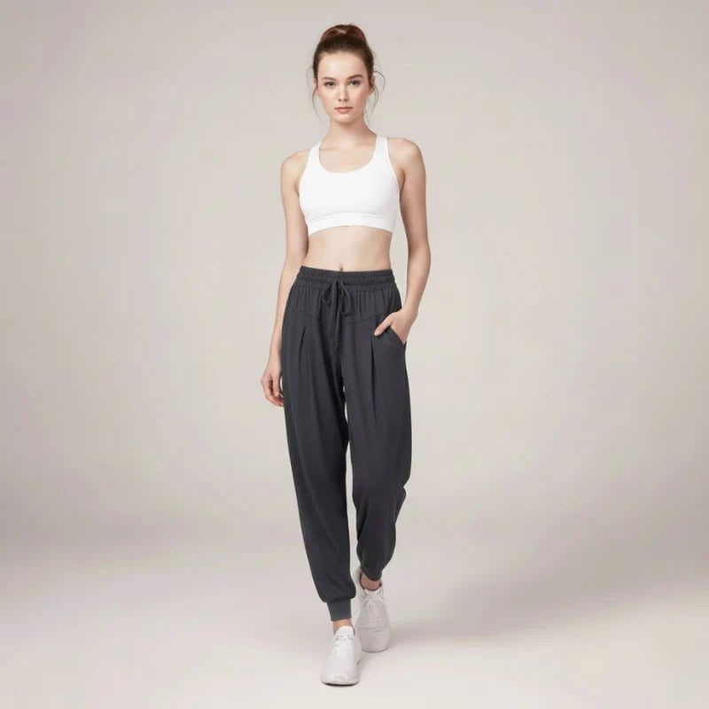 Women’s High-Waist Relaxed Fit Trousers – Casual Loose Straight-Leg Pants