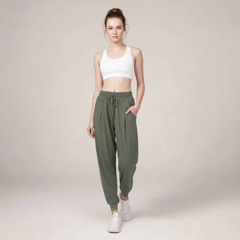 Women’s High-Waist Relaxed Fit Trousers – Casual Loose Straight-Leg Pants