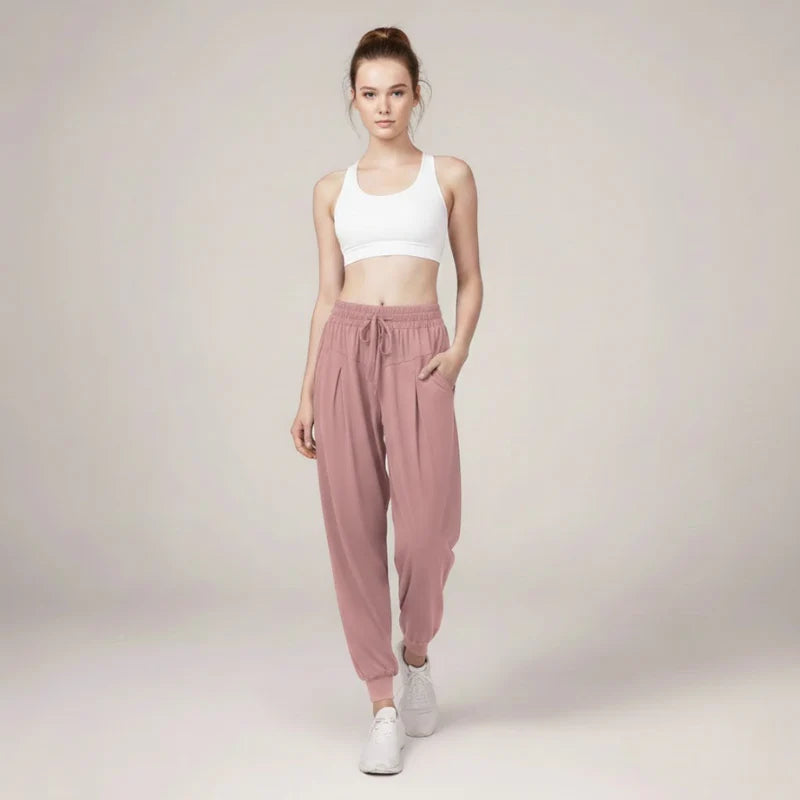 Women’s High-Waist Relaxed Fit Trousers – Casual Loose Straight-Leg Pants