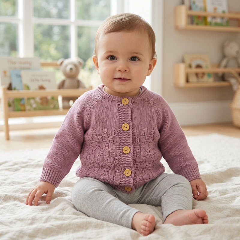 Premium Knitted Baby Cardigan – Soft & Cozy Infant Sweater Coat