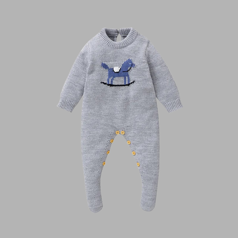 Baby Boy’s Knitted Romper – Cozy & Soft Newborn Outfit