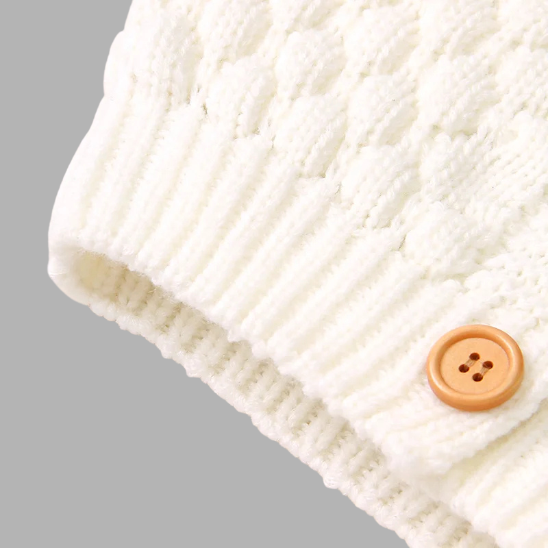 Cozy Newborn Knit Hoodie – Cute Pom Pom Baby Sweater