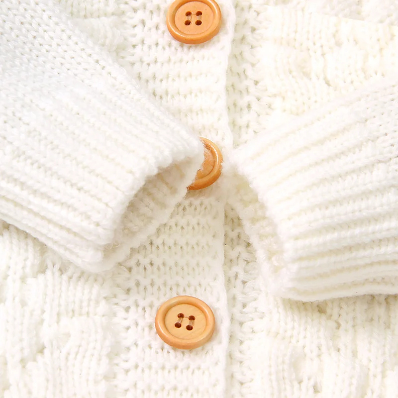 Cozy Newborn Knit Hoodie – Cute Pom Pom Baby Sweater
