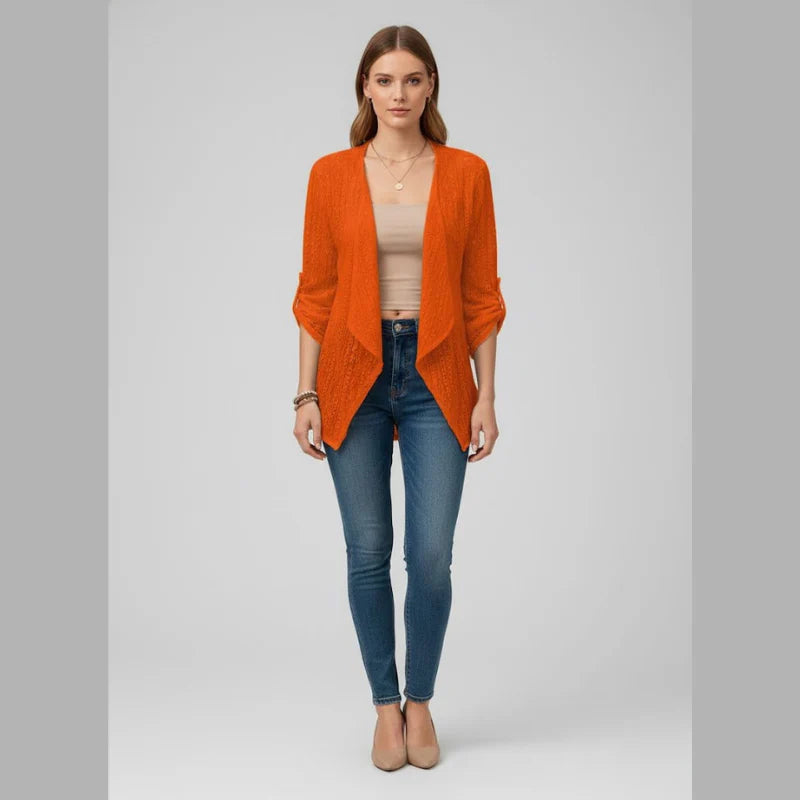 Women’s Boho Crochet Knit Cardigan – Lightweight Open Front Cozy Layering Sweater, Casual Chic Everyday Wear Outerwear