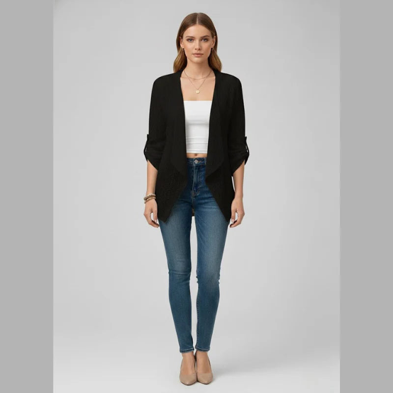 Women’s Boho Crochet Knit Cardigan – Lightweight Open Front Cozy Layering Sweater, Casual Chic Everyday Wear Outerwear