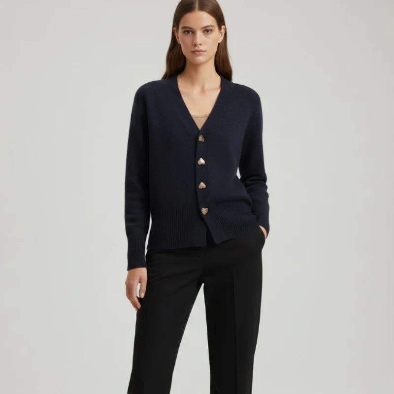 Women’s Relaxed Fit V-Neck Knit Cardigan – Open Front Sweater Jacket, Cozy Lightweight Layering Knitwear for Everyday Casual Style