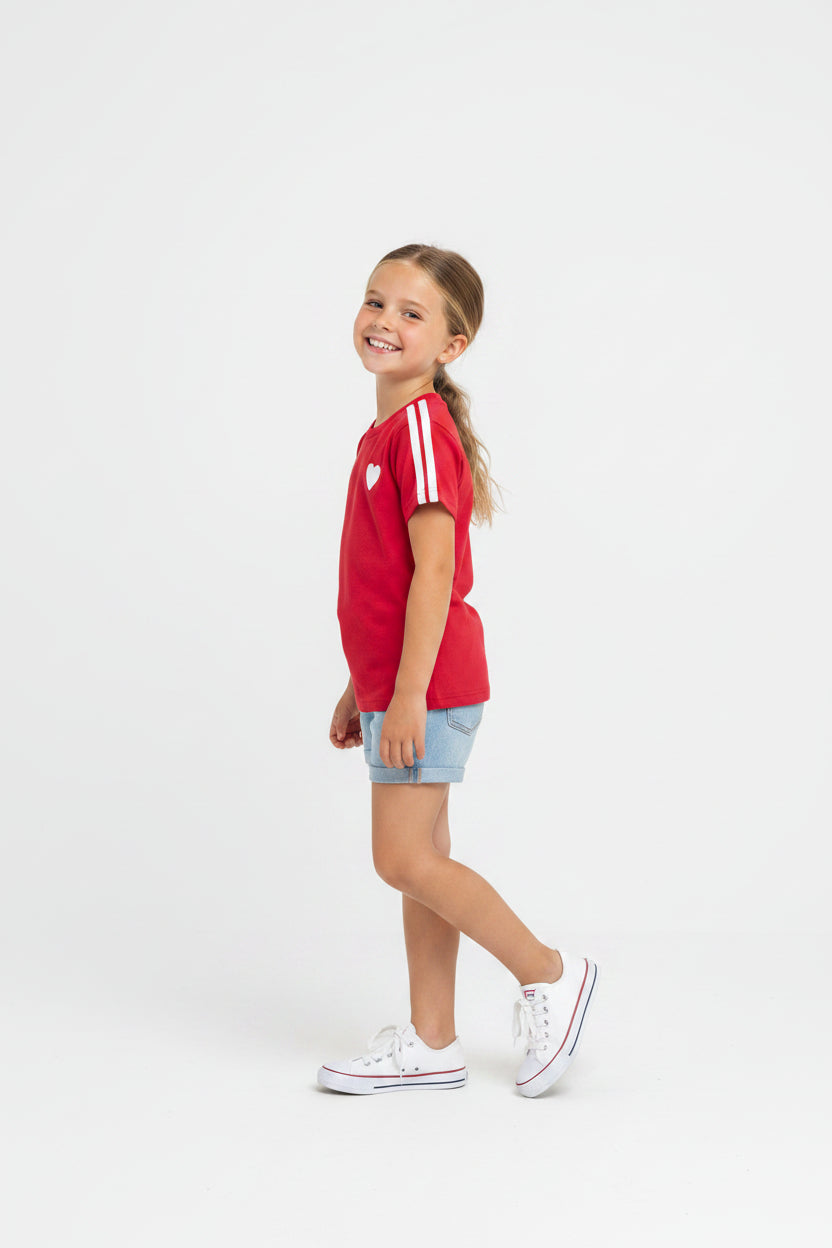 Classic Rib Texture T Shirt – Lightweight Fitted Basic Top for Women