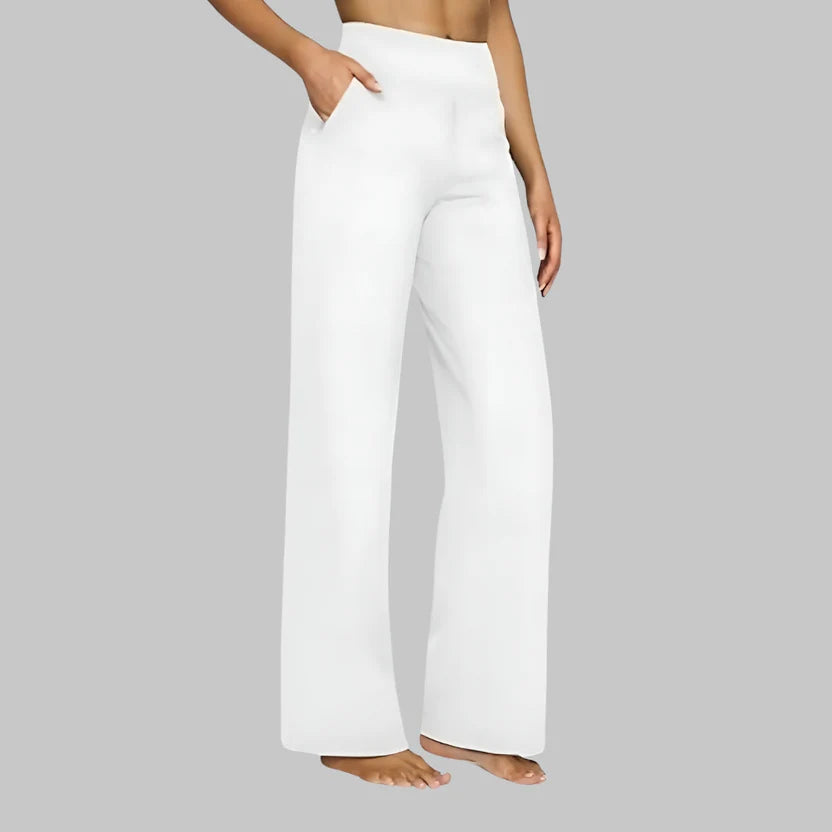 Women's Sleek High-Rise Stretch Pants – Tailored Elegant Workwear Straight Trousers