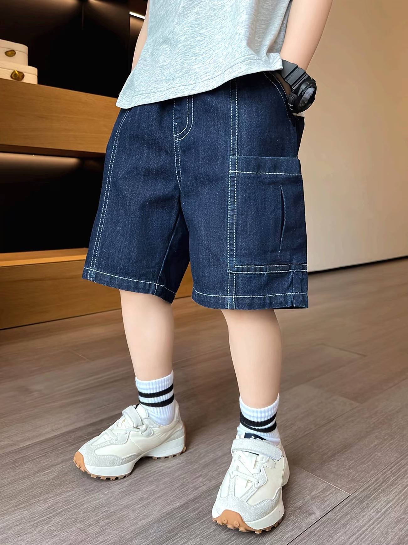 Boys Lightweight Denim Capri Pants – Casual Summer Knee-Length Trousers