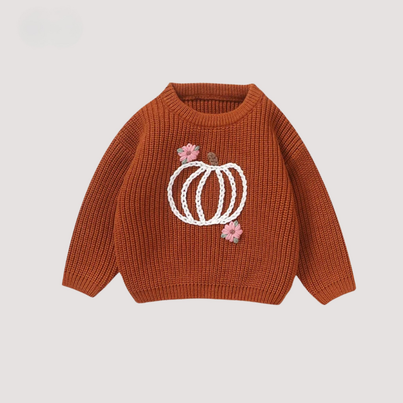 Custom Baby Sweater - Chunky Knit Sweater with Personalized Embroidery Design