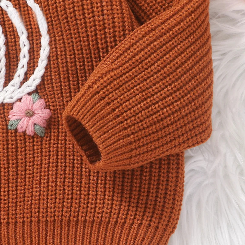 Custom Baby Sweater - Chunky Knit Sweater with Personalized Embroidery Design