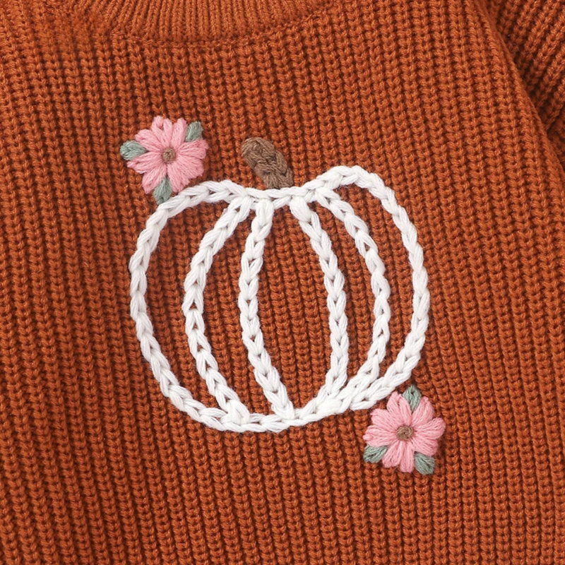 Custom Baby Sweater - Chunky Knit Sweater with Personalized Embroidery Design