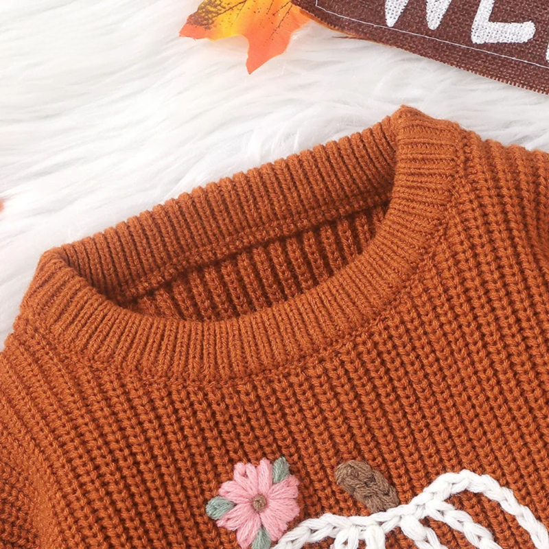 Custom Baby Sweater - Chunky Knit Sweater with Personalized Embroidery Design