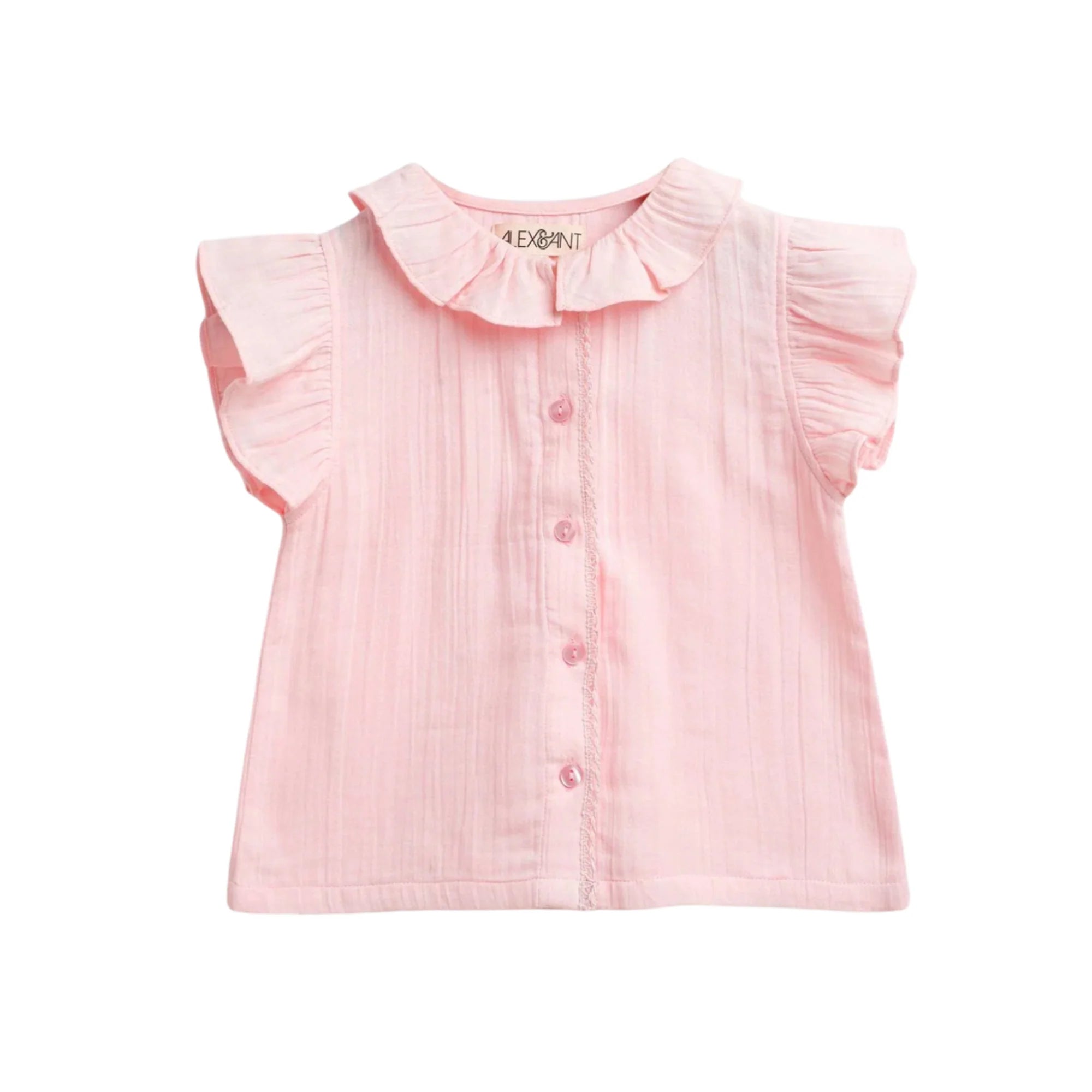 Kids Petal Pink Casual Top – Soft Cotton Everyday Blouse with Comfortable Relaxed Fit