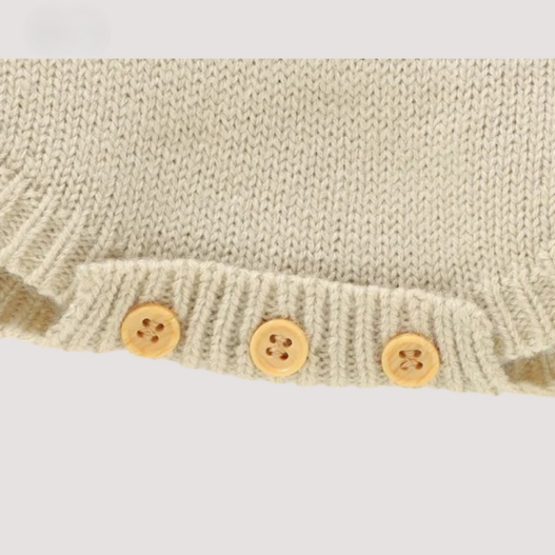 Embroidered knitted romper - Sleeveless baby romper for 0-18 months