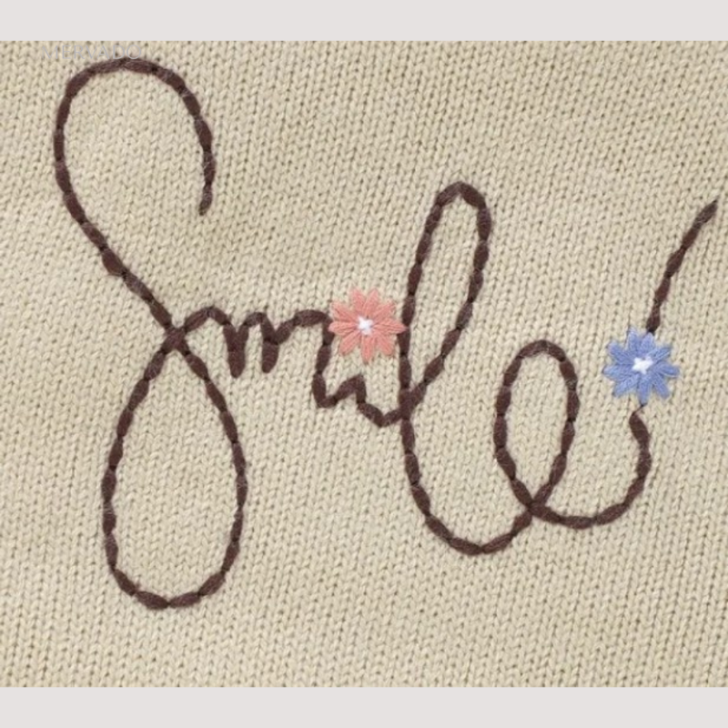 Embroidered knitted romper - Sleeveless baby romper for 0-18 months