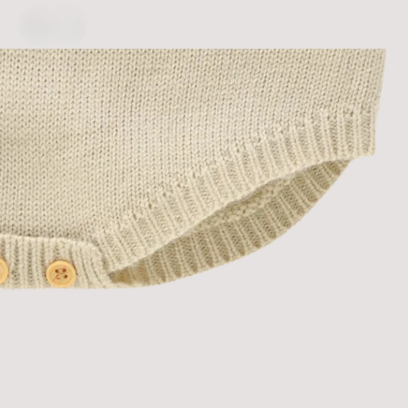 Embroidered knitted romper - Sleeveless baby romper for 0-18 months