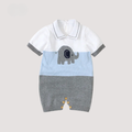 Elephant Print Baby Romper – Soft cotton pajamas for newborns to 24 months