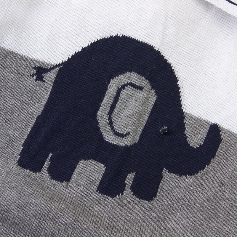 Elephant Print Baby Romper – Soft cotton pajamas for newborns to 24 months