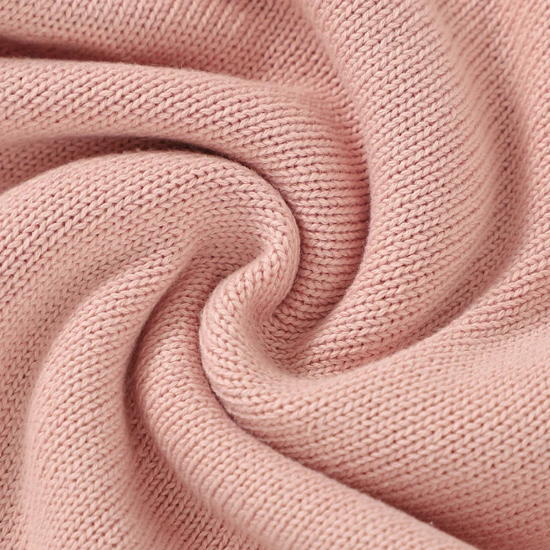 Cozy cotton sweater for baby girls - pleated sleeves with rabbit motif