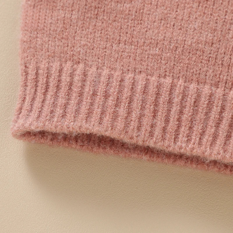 Baby warm knitted top - sweet bunny motif sweater for little ones