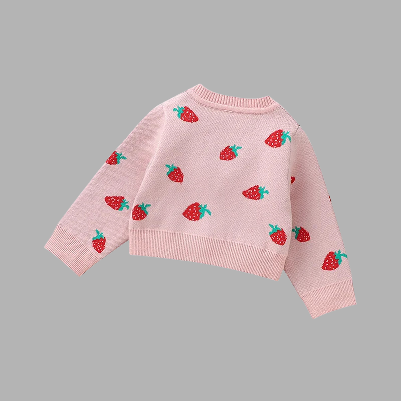 Kids’ Strawberry Knit Cardigan – Adorable Cozy Sweater for Everyday Play
