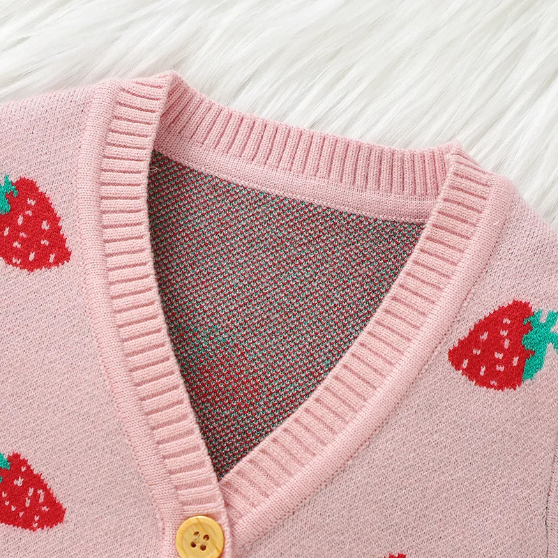 Kids’ Strawberry Knit Cardigan – Adorable Cozy Sweater for Everyday Play