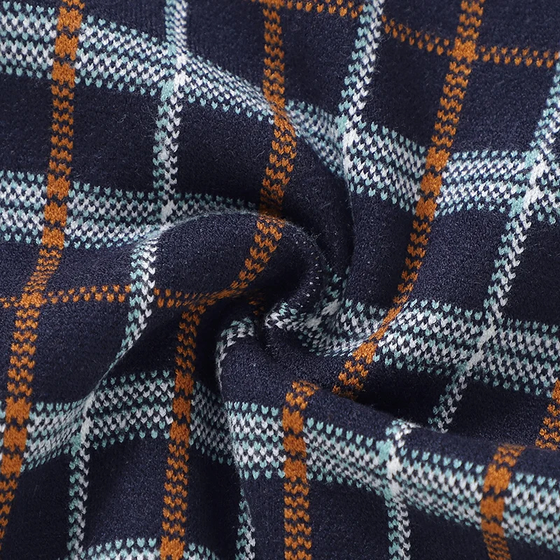 Baby Boy’s Knitted Tartan Romper – Long Sleeve Cozy Jumpsuit