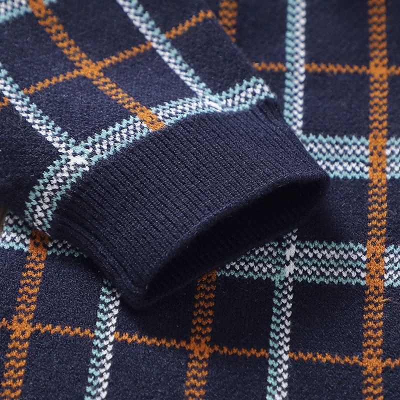 Baby Boy’s Knitted Tartan Romper – Long Sleeve Cozy Jumpsuit