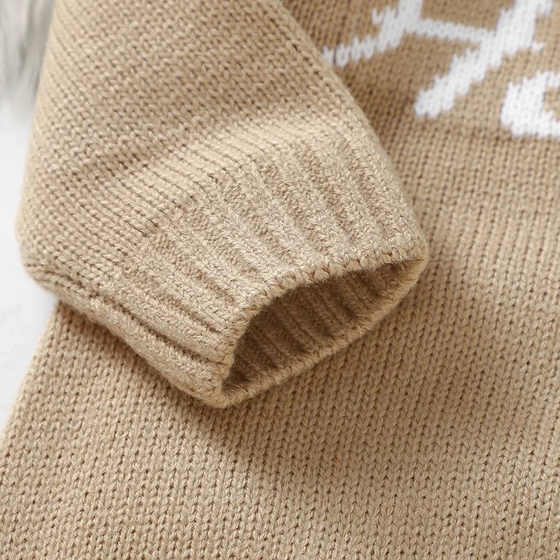 Baby’s Hand-Knit Embroidered Romper – Soft & Cozy Newborn Jumpsuit