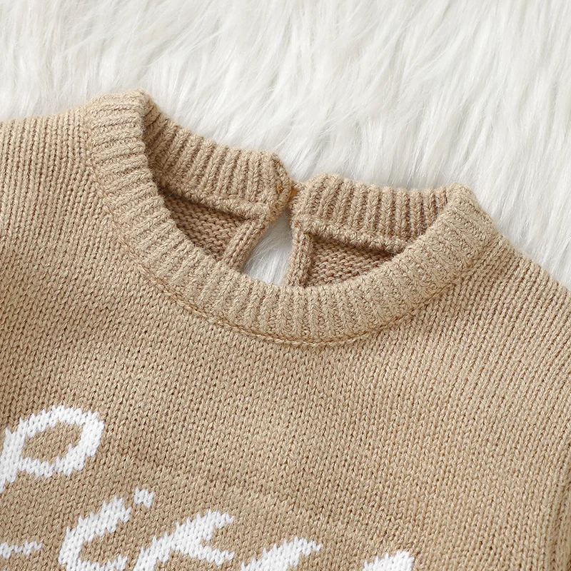 Baby’s Hand-Knit Embroidered Romper – Soft & Cozy Newborn Jumpsuit
