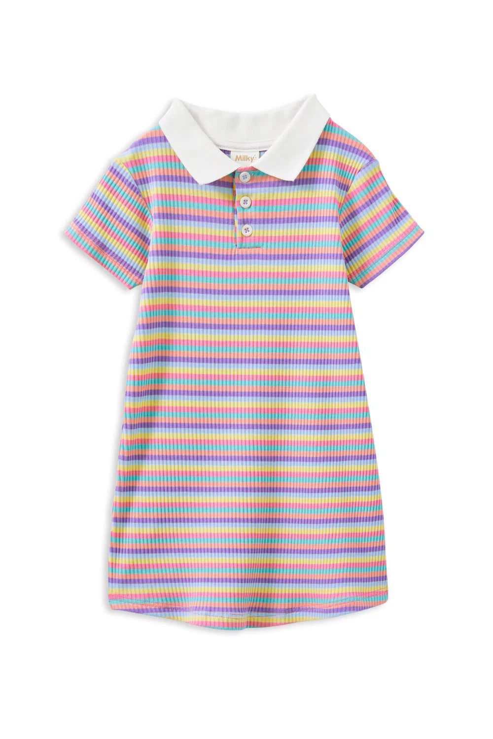 Children’s Multi-Color Rib Dress – Trendy Casual Wear Look