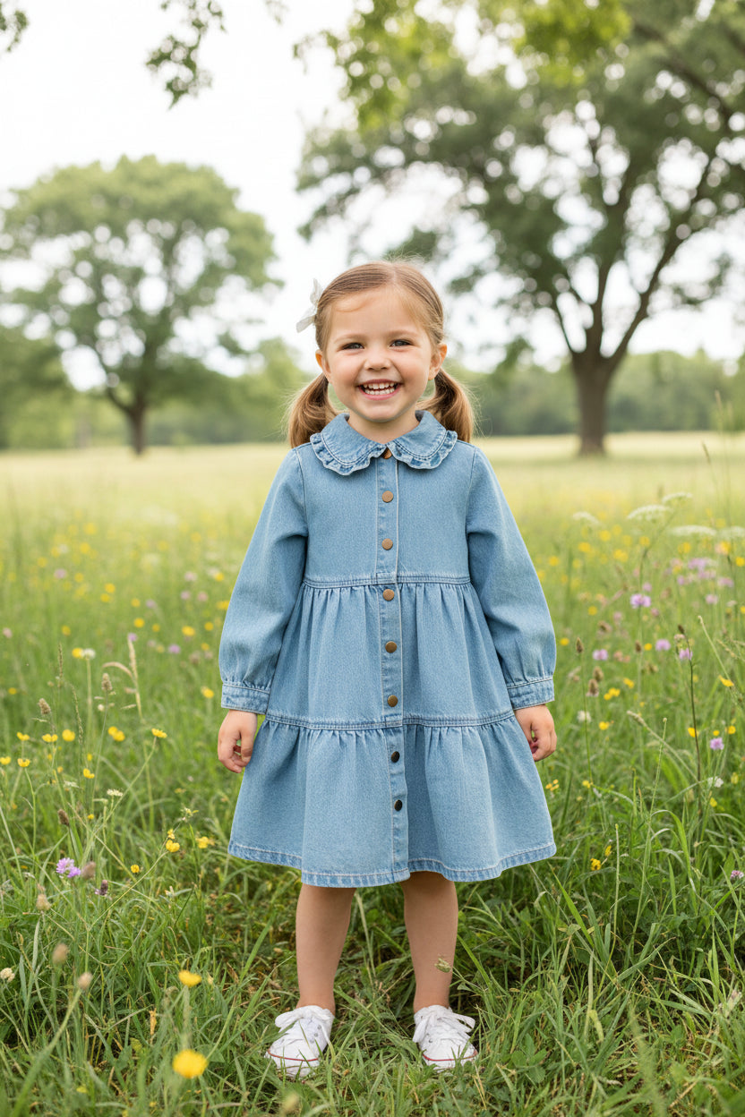 Girls Feminine Flowy Dress – Comfortable Warm Weather Outfit