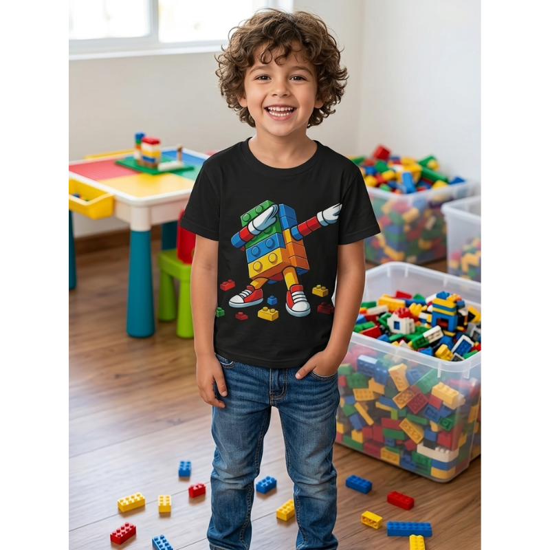 Kids Trendy Character Graphic T-Shirt – Stylish Summer Crew Neck Tee, Creative Streetwear Casual