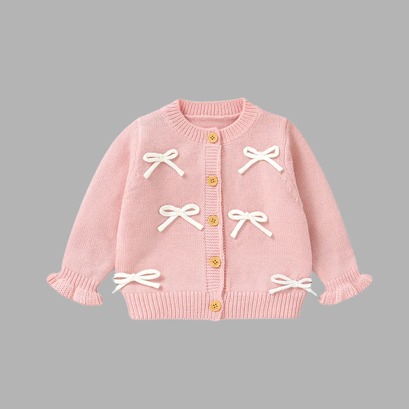 Adorable Baby Girl Bow Knit Cardigan – Cozy & Stylish Sweater