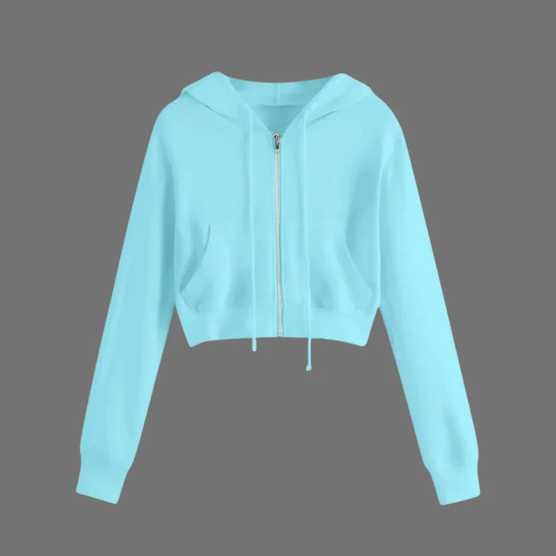 Women’s Trendy Cropped Hoodie – Cozy Streetwear Pullover for Chic Cold-Weather Looks